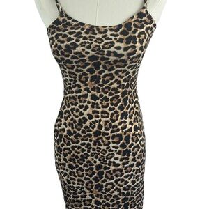 Uptown USA Leopard Print Bodycon Midi Dress – Y2K Mob Wife / Wild Glam Aesthetic